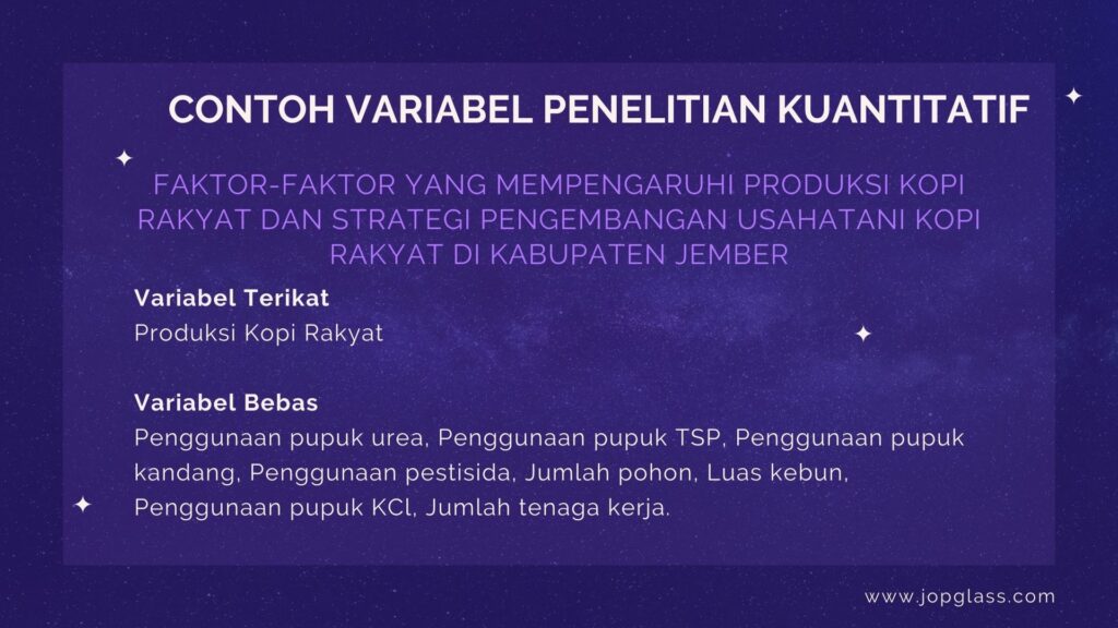 Contoh Variabel Penelitian Kuantitatif