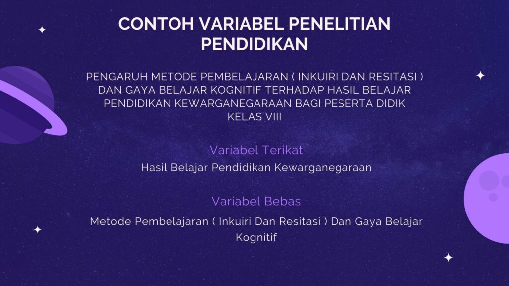 Contoh Variabel Penelitian Pendidikan