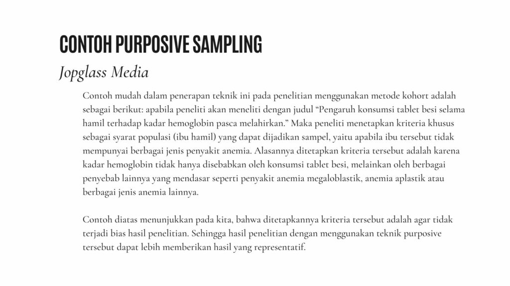 Contoh Purposive Sampling Penelitian