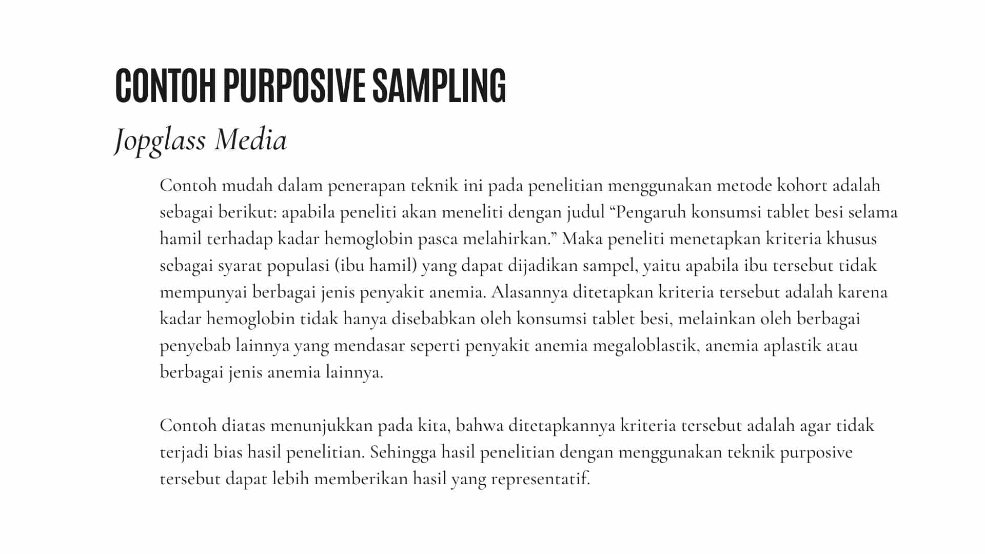 Purposive sampling penjabaran detail